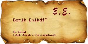 Borik Enikő névjegykártya